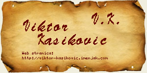 Viktor Kašiković vizit kartica
